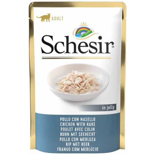 Schesir Cat Food Chicken With Hake in Jelly 85g
