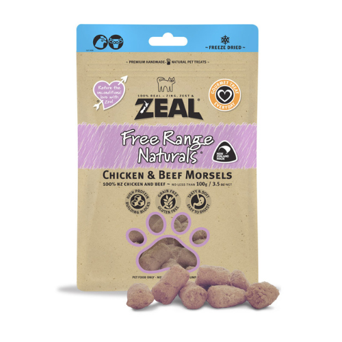 Zeal Dried Chicken & Beef Morsels for Cats 100g