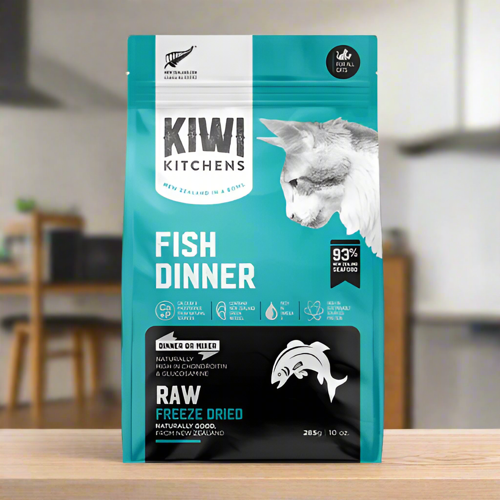 Kiwi Kitchens Raw Freeze Dried Fish Dinner Dry Cat Food 285g