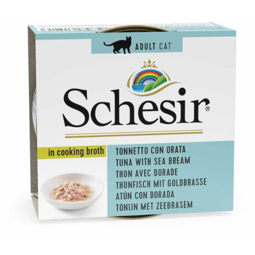 Schesir Cat Food Tuna With Sea Bream in Broth 70g