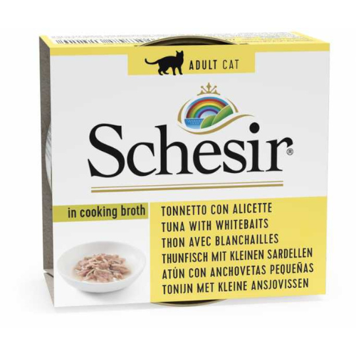Schesir Cat Food Tuna With Whitebaits in Broth 70g