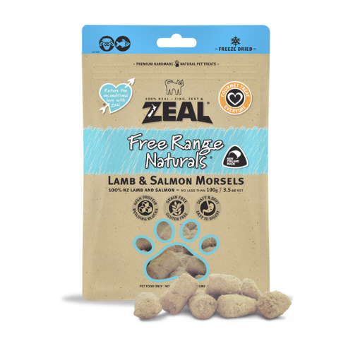 Zeal Dried Lamb & Salmon Morsels for Cats 100g