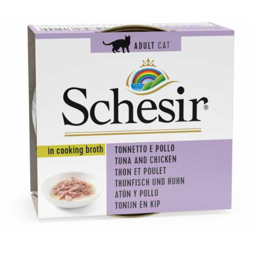 Schesir Cat Food Tuna And Chicken in Broth 70g