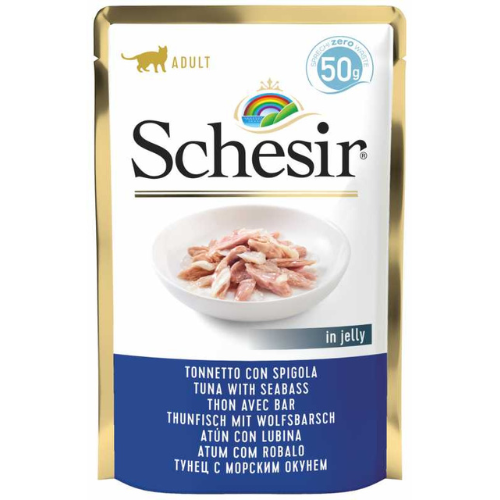 Schesir Cat Food Tuna With Seabass in Jelly 50g