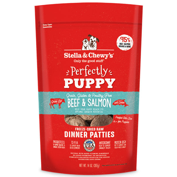 Stella & Chewy's Perfectly Puppy Beef & Salmon Patties 14oz (397g)