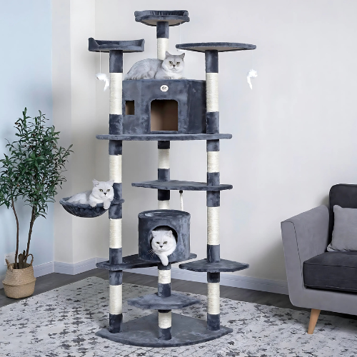 Go Petclub 80″ Classic Cat Tree House Furniture with Sisal Scratching Post