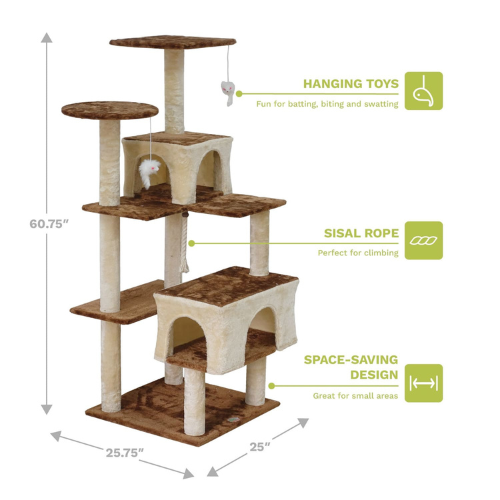 Go Petclub 61″ Kitten Cat Tree House