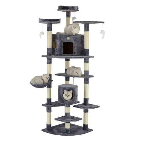 Go Petclub 80″ Classic Cat Tree House Furniture with Sisal Scratching Post