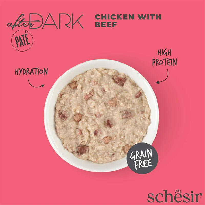 Schesir Cat Food After Dark Patè - Chicken With Beef 80g
