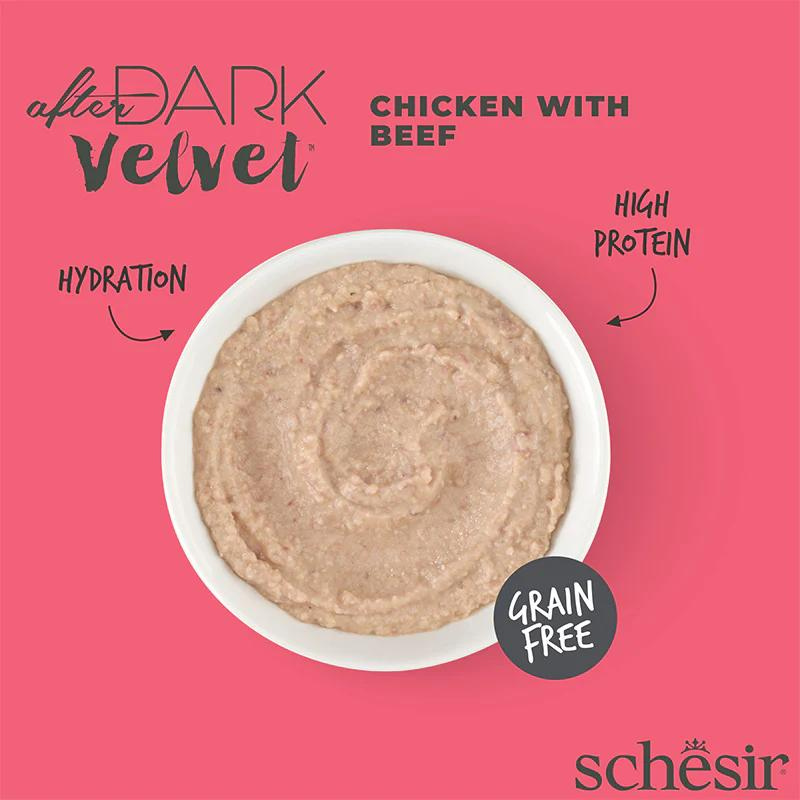 Schesir Cat Food After Dark Velvet Mousse - Chicken With Beef 80g