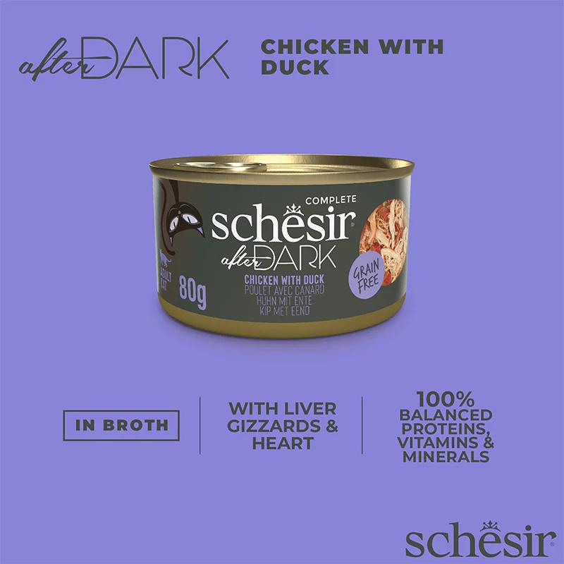Schesir Cat Food After Dark Wholefood In Broth - Chicken With Duck 80g