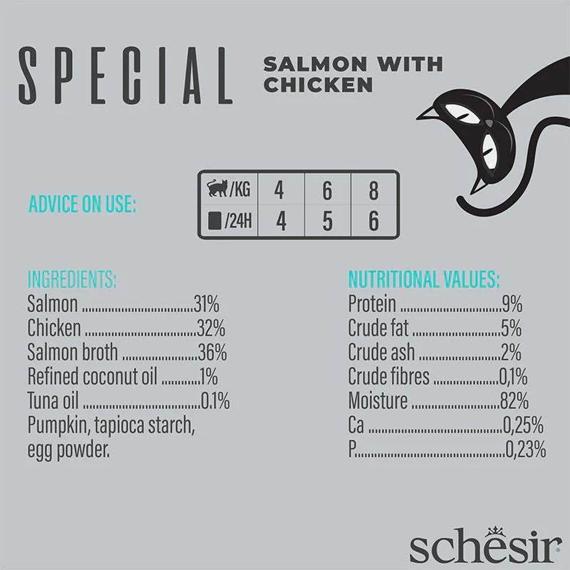 Schesir Special Mousse (Skin & Coat) For Cats - Salmon With Chicken 70g