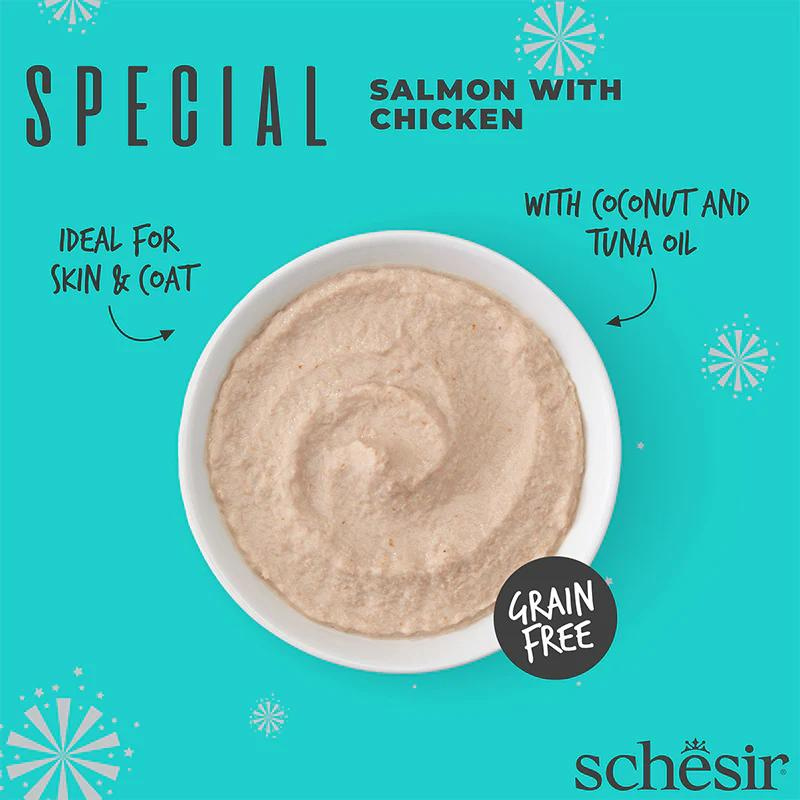 Schesir Special Mousse (Skin & Coat) For Cats - Salmon With Chicken 70g