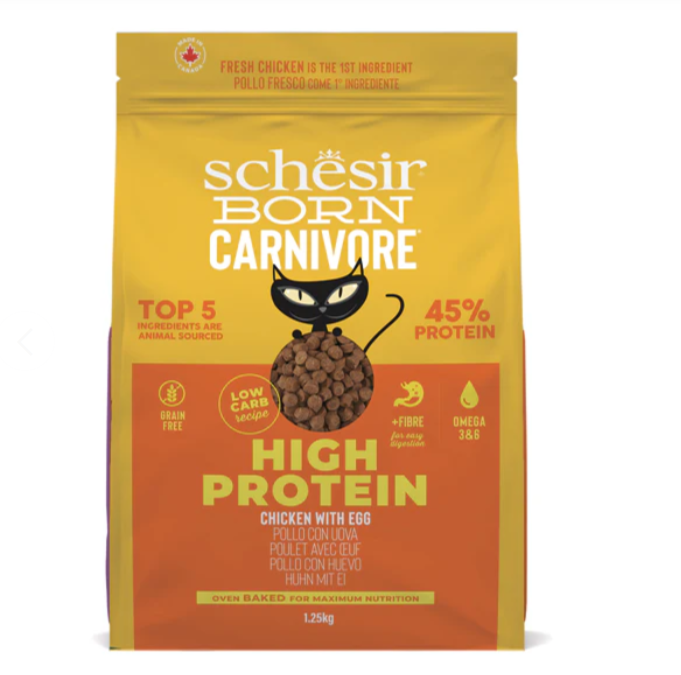 Schesir Born Carnivore Grain Free Chicken & Egg Dry Food for Cats 1.25kg