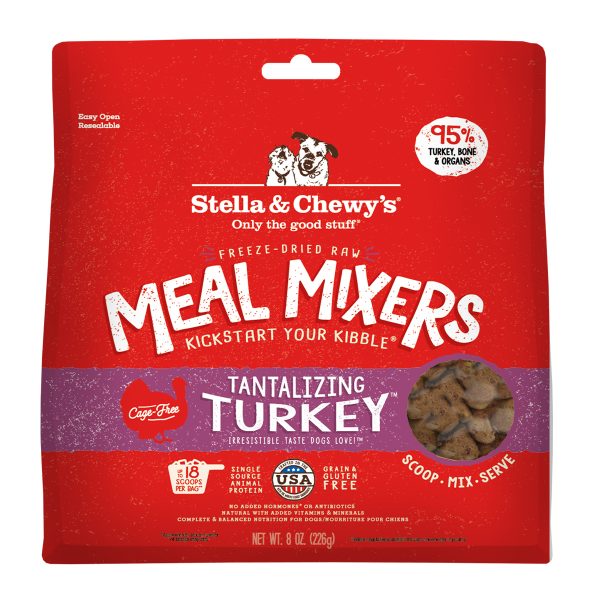 Stella & Chewy's Dog Food Freeze Dried Tantalizing Turkey Meal Mixers – 8 oz (227g)