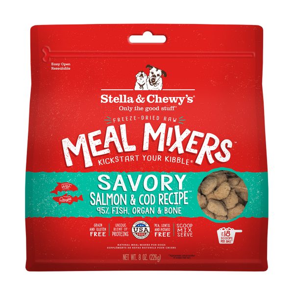 Stella & Chewy's Dog Food Freeze Dried Savory Salmon & Cod Meal Mixers 8 oz (227g)