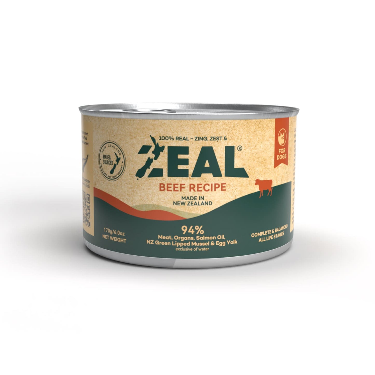 Zeal Grain Free Canned Dog Food – (Beef Recipe)