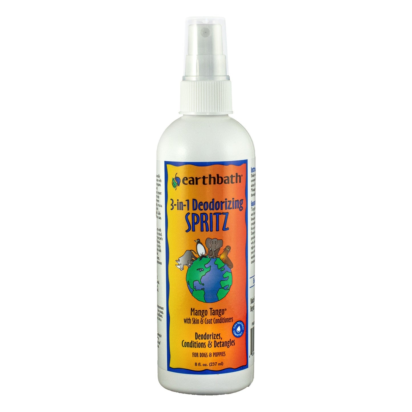 earthbath® 3-IN-1 Deodorizing Spritz, Mango Tango® with Skin & Coat Conditioners 237ml (8oz)