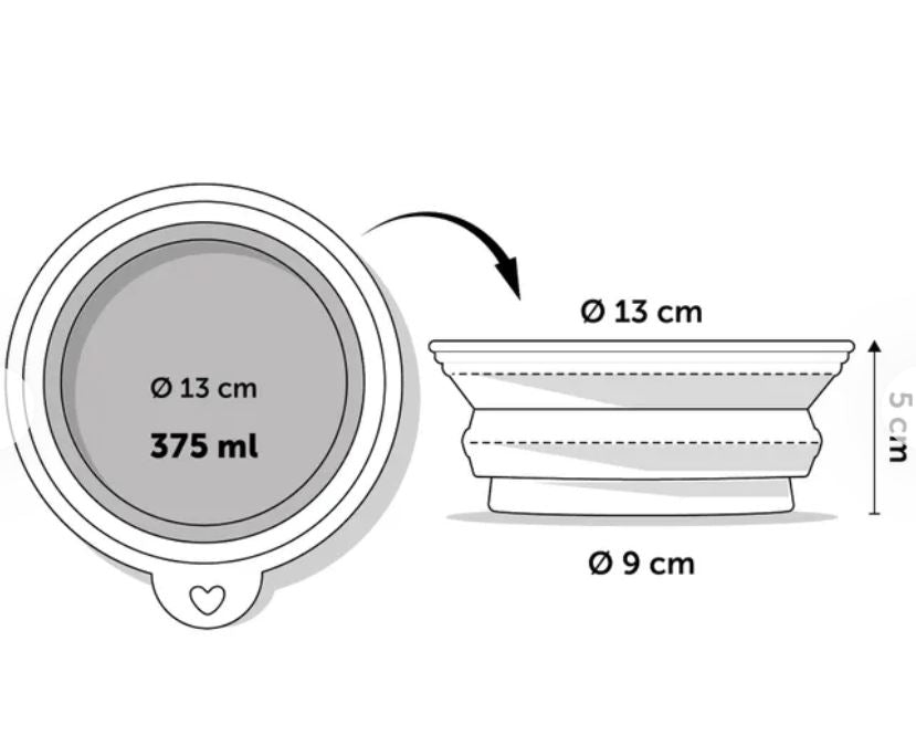 Flamingo Traveling Cup for Dogs Trinka Turquoise & Light Grey 400 ml