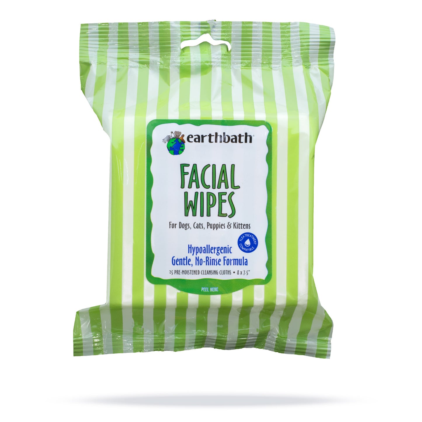 earthbath® Facial Wipes, Hypo-Allergenic Cucumber Melon 25pcs