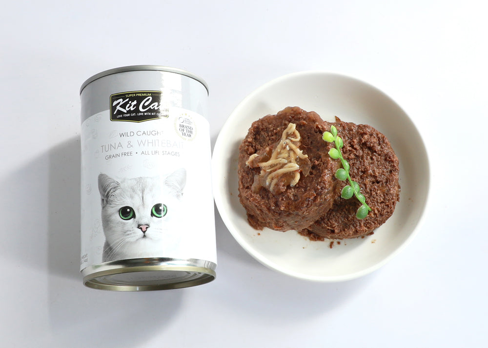 Kit Cat Wild Caught Tuna with Whitebait Wet Food 400g can