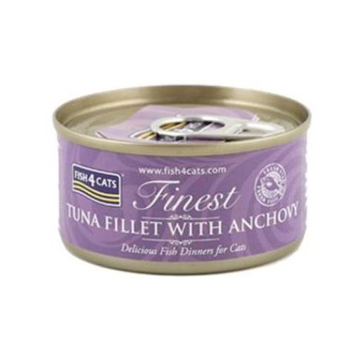 Fish4Cats Finest Tuna Fillet With Anchovy Wet Food 70g can