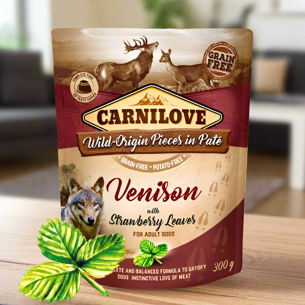 Carnilove Venison with Strawberry Leaf Wet Food for Dogs 300g