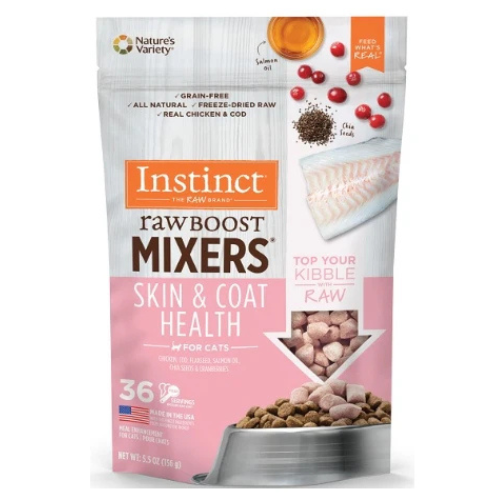 Instinct Raw Boost Mixers Skin & Coat Health Freeze-Dried Cat Food Topper 156g - 5.5oz