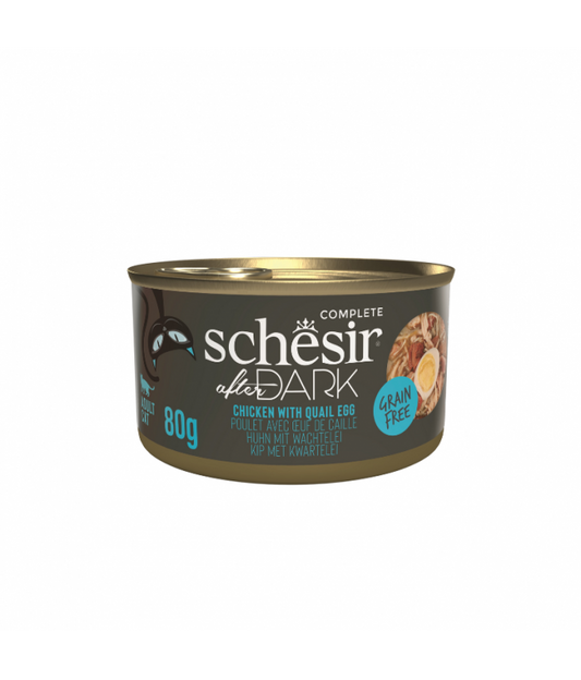 Schesir After Dark Wholefood In Broth For Cat - Chicken With Quail Egg 80g