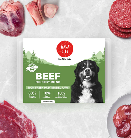 Raw Cut  Beef Prey Model Raw Food for Dogs 800 g