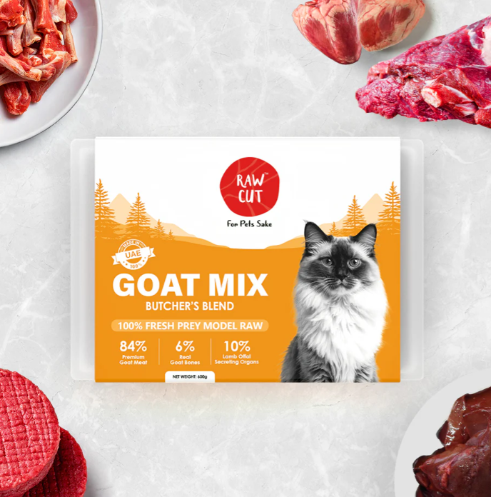 Raw Cut  Goat Mix Prey Model Raw Food for Cats 600g