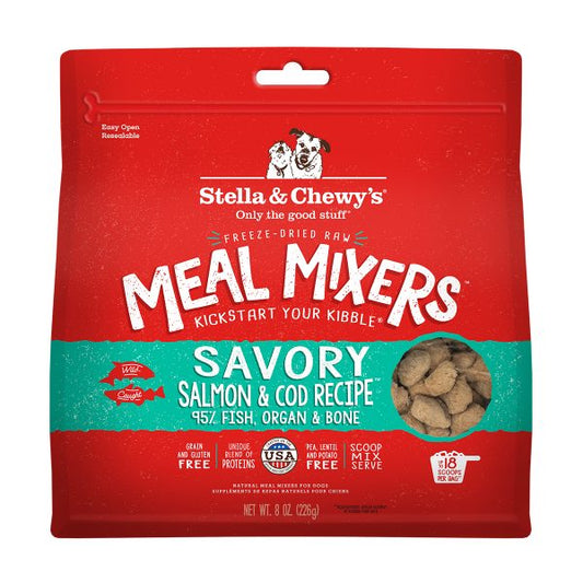 Stella & Chewy's Dog Food Freeze Dried Savory Salmon & Cod Meal Mixers  8 oz  (227g)