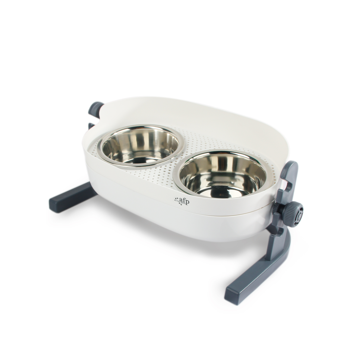 All for Paws 3-in-1 Elevated Double Dinner Food Bowl for Dogs and Cats- Medium