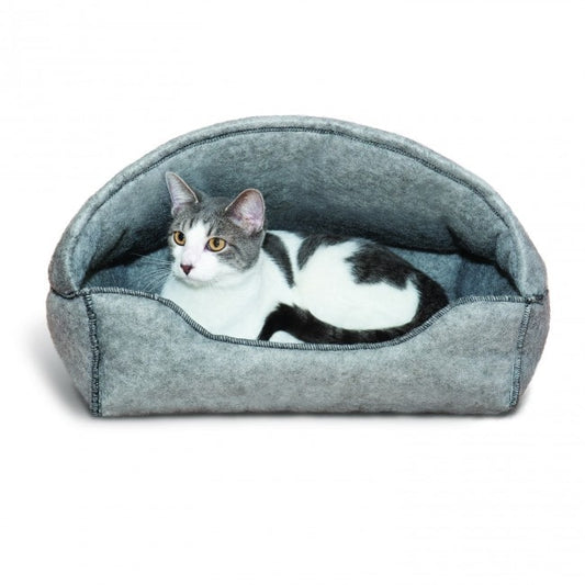 K&H Amazin' Hooded Cat Bed Lounger Gray