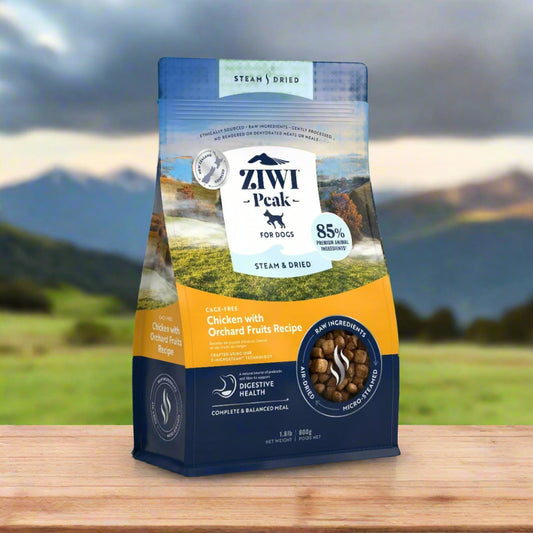 Ziwi Peak Steam & Dried Cage-Free Chicken with Orchard Fruits Recipe Dry Dog Food
